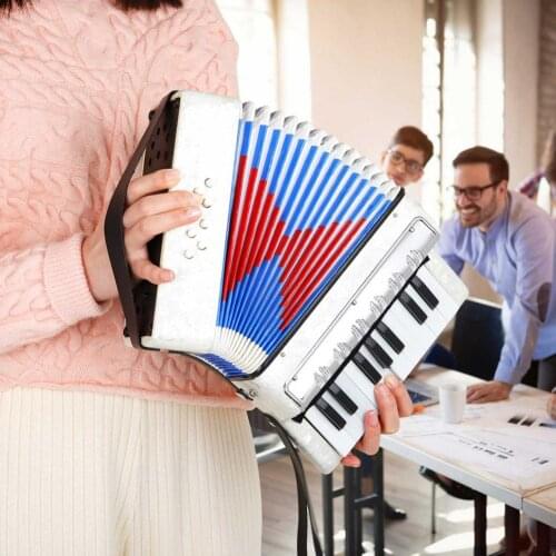 17 Keys 8 Bass Accordion Kids Educational Musical Instrument Toy Mini Piano Easy to Learn Accordion for Children Beginner Gifts