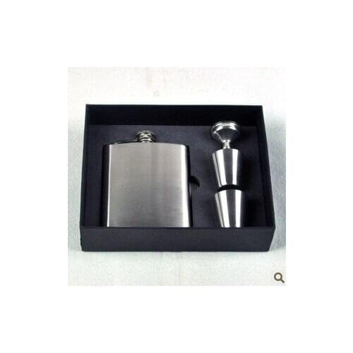 WholeSale 50pcs/lot 7 oz stainless steel hip flask Men carry flagon Gift Set 265g 7oz Free Shipment