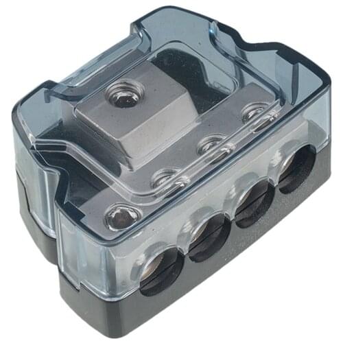 Splitter Fuse Holder Protective 1X0GA in 4x4GA Out High Sensitivity Zinc Alloy Power Distribution Box Block Car Audio