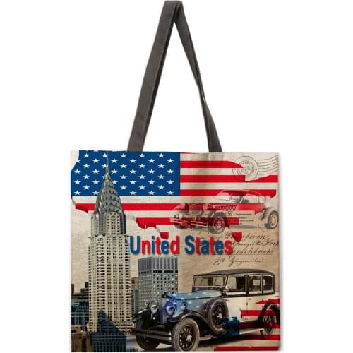 Folding shopping bag American British style ladies shoulder bag female leisure handbag outdoor beach bag female tote bag
