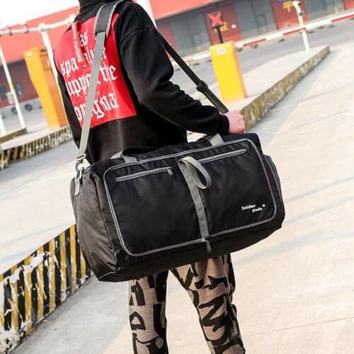 Foldable Nylon Travel Bags Waterproof Large Capacity Travel Storage Bag Portable Clothes Shoes Organizer Fitness Handbags XA231K