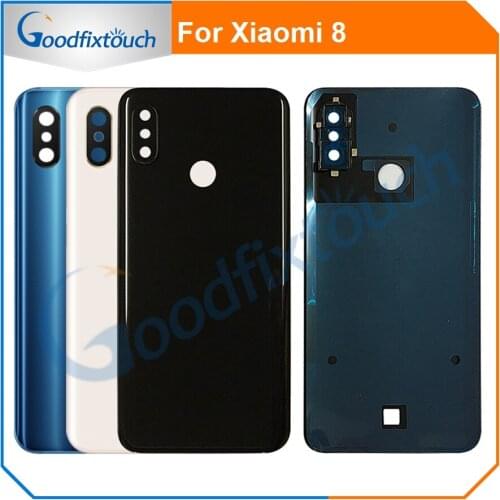 For XiaoMi 8 Glass Battery Rear Case For Xiaomi 8 MI8 M8 Battery Backshell Back Cover Cases Back Battery Cover Housing Door