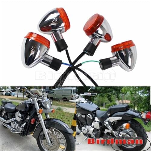 For Honda Shadow 400 750 VT750 Motorcycle Turn Signal E13 Emark Amber 11V 21W Blinkers Indicator Flasher Lights 2004-2007