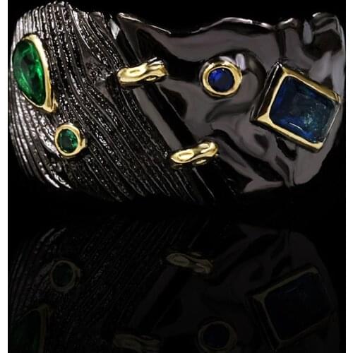 High Quality green zircon Earring Black colored stone ethnic retro style diy earrings for women wedding party Earring jewelry