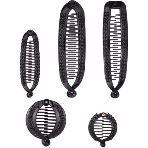 Hair Claws Clip Fish Shape Banana Barrettes Black With Stones Hairpins Hair Accessories For Women Hair Clip Clamp