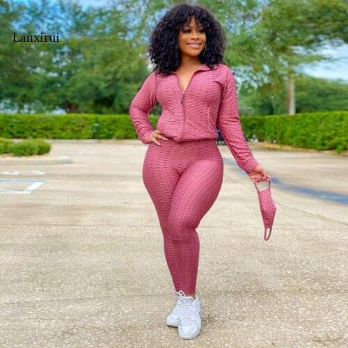 Women Velvet Two Piece Set Spring Autumn Sexy 2 pcs Tracksuit Sets Sportwear Sexy Crop Coat Tops & Pants Sets