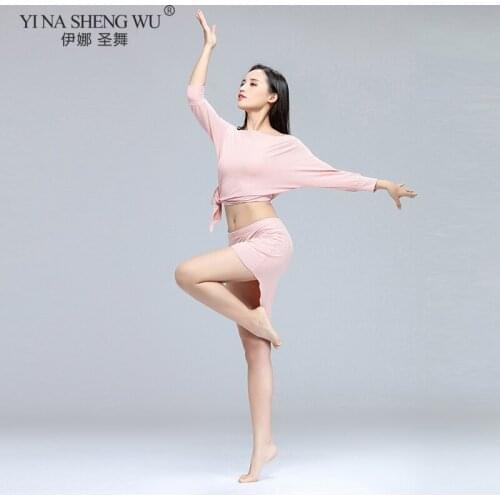 Women Belly Dance Training Clothing Ice Silk Outfits Girls Costume Bellydance Wear Top and Skirt Suit Indian Dancing Clothing