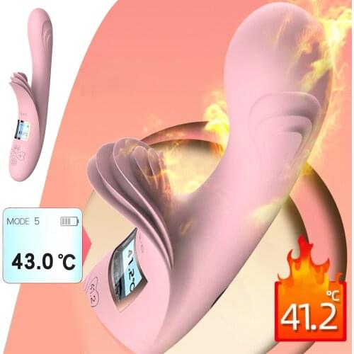 Heating Dildo Vibrator Tongue Licking Vagina Clitoris Stimulator G Spot Massage Adult Sex Toys for Woman Female Masturbator