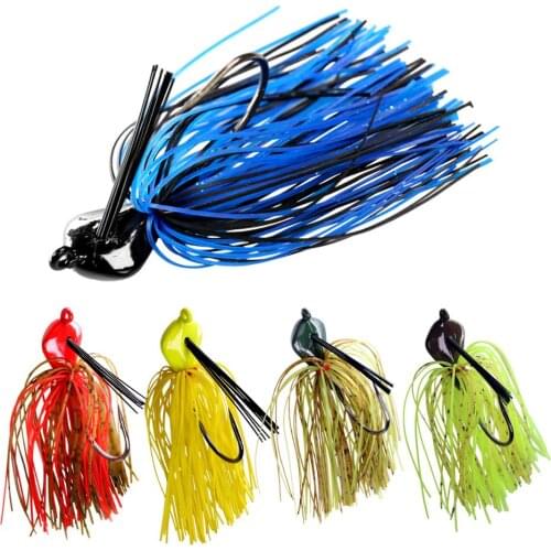 1Pcs Fishing Jig Lure 19g Artificial Bait Mixed Colour Skirt Rubber Fishing Jigs Bait Head Swim Bass Jig Fishing Lures