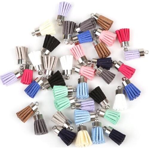 10/20Pcs/lot 18mm Multi Colors Suede Tassel Charm Pendant Keychain Accessories DIY Craft Earring Necklace Cellphone Straps