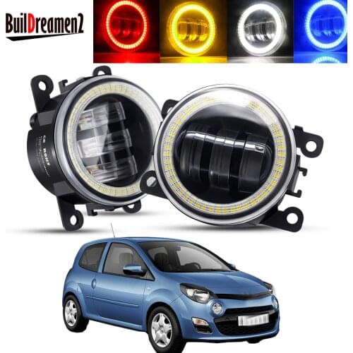 2 X Angel Eye Fog Light Assembly Car LED Lens Fog Driving Lamp DRL 30W H11 12V For Renault Twingo II Hatchback CN0 2007-2015