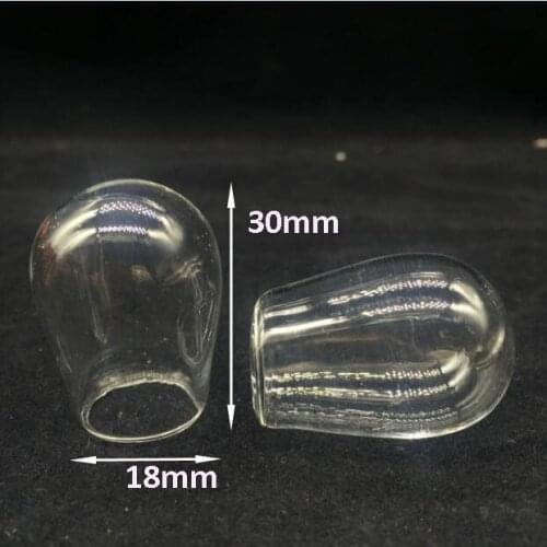 20pcs empty oval wishing glass bottle with hole vial pendants jewelry findings handmade craft punk necklace 30 dia. 18mm