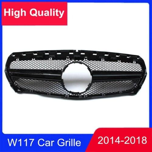 2014-2018 Year Silver/Black Car Racing Grille For BENZ CLA W117 ABS A M G Style Front Hood Grille Replacement Mesh Grille