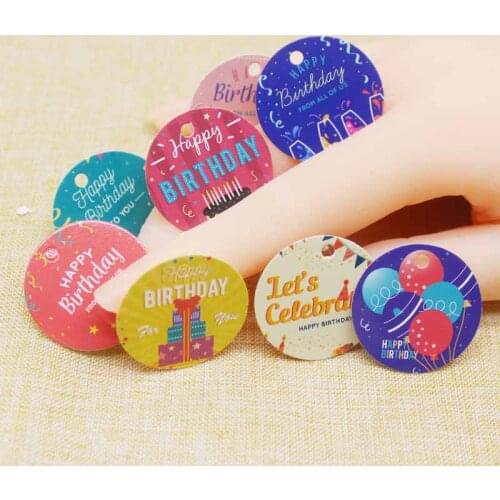 3cm Lets celebrate jewelry gifts tag Labels Happy birthday baby show gifts package labels candy gifts wrapping tag