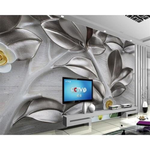 Beibehang Custom Wallpaper 3D Leaf Relief Background Wall Murals Home Decorated 3D Wallpaper Sofa TV Background Mural wallpaper