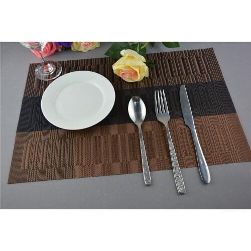 4pcs/lot Dining Table PVC Placemats Swallow Grid Bamboo Waterproof Pads Table Mat EJI 0806