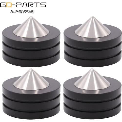 49x36mm 304 Stainless Steel Graphite Isolation Spike Feet Stand Cone For Preamp DAC LP CD Player Speaker Turntable Set of 4PCS