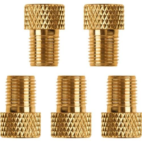 5pcs Copper Presta to Schrader Adaptors Bicycle Pump Tire Air Inflator Valve Connectors Auto Motorcycle Bike Valve Adaptor parts