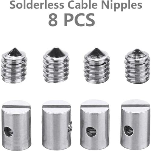 8pcs Metal Car Auto Solderless Cable Nipples 5mm Throttle Choke For Motorcycle Scooter ATV Mower Accessories Parts