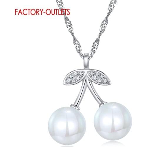 Factory Outlet Genuine 925 Sterling Silver Necklace Unique Design Pearl Pendant Necklace Korean Style Fashion Jewelry For Women
