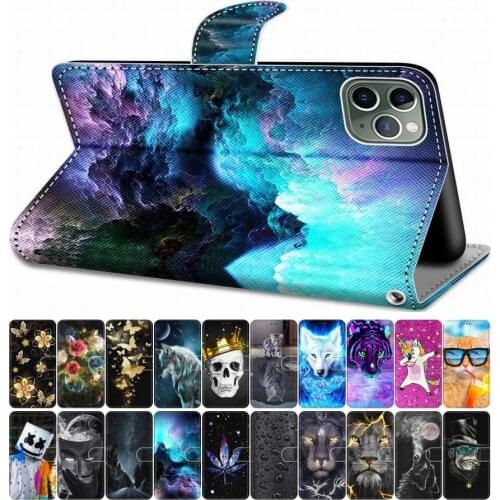 For Case Huawei Honor 10 Lite Honor 20 Lite 20 Pro Flip Leather Book Cover Phone Case Box Rose Tiger Wolf Lion Cat Dog DP08F