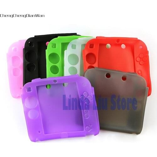 ChengChengDianWan New Pure Color Ultra Thin Silicone Case for 2DS Soft Gel Protective Case Cover 10pcs/lot