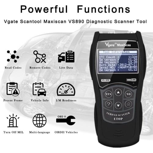 OBD2 Code Reader Vgate VS890 Engine Analyzer Scann Tool EOBD OBD II Auto Scanner Car Diagnostic Tool CAN-BUS Car Fault Scanner