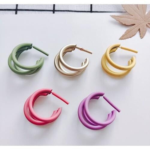 DIY jewelry accessories wholesale INS simple and fashionable macaron color C-shaped earring accessories