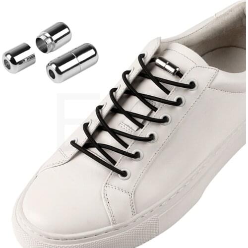 EiD 1Pair No tie Shoelaces Round Elastic Shoe Laces For Kids and Adult Sneakers Shoelace Quick Lazy Laces 2 Color Shoes trings