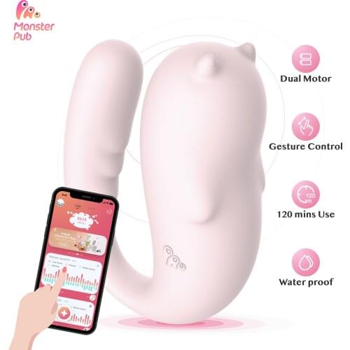 Monster Pub 2 Excited G-Spot Vibrator for Women, Dual Motor Rechargeable Clitoral & Bluetooth Vibrators, Sex Toy(Pink)