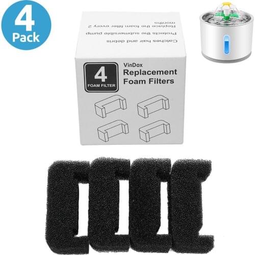 4pcs Replacement Filter Pet Cat Dog Drinker Automatic Cycle Replacement Filter Pet Bowl Dish Filter Water Fountain Dispenser