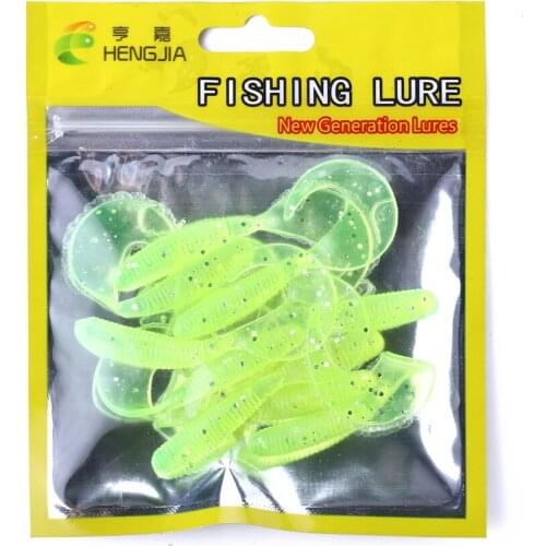 HENGJIA 10pcs 6.5cm/2g Isca Artificial Rubber Plastic Soft Insect Fishing Lures Lifelike Tail Carp Fishing Pesca Fishing Tackle