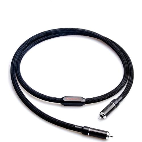 Audiophile Carbon Fiber Oxygen-free Copper Silver-plated HIFI Audio Digital Coaxial Cable Amplifier Subwoofer Speaker Cables