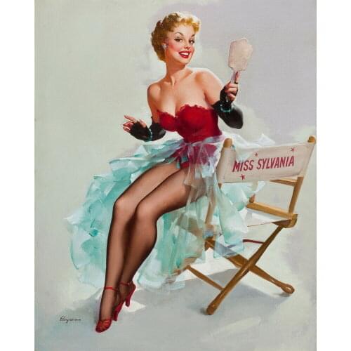 Gil Elvgren Pin Up Girls Giclee Art print Silk poster Home Wall Decor