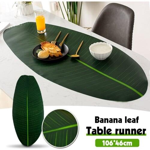 Creative Simple Leaf-shaped Thick Tablecloth PEVA Material Anti-water Anti-Oil Dining Room Restaurant Table Covers Decoration