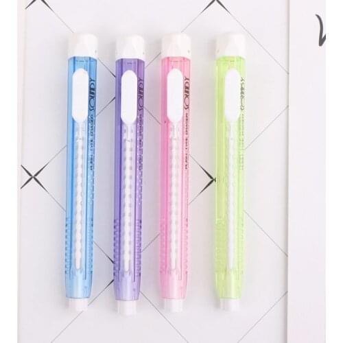 Creative Mechanical Pen Shape Eraser Rubber Retractable Stationery School Supplies Student Kids Gift Toy