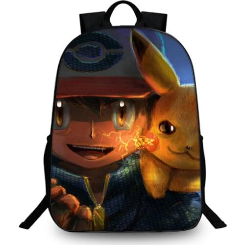 Pokemon Detective Pikachu Backpack 3D Cartoon Cute Student Schoolbag Capacity Wearable Anime