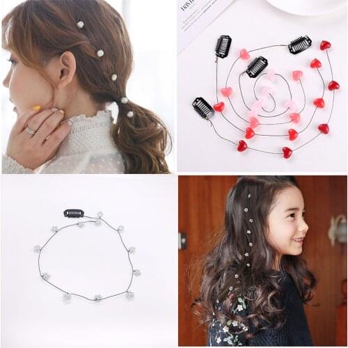 Fashion Streamline Hairpins Headdress Flower Pear Hair Braid Clip For Girls Women Jewelry Crystal Decorative Hair Braided