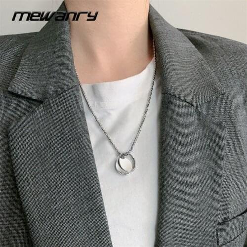 Mewanry New 925 Sterling Silver Sweater Necklace for Women Vintage Hip Hop Couples Hollow Geometric Party Jewelry Birthday Gifts