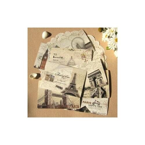 18pcs European Scenery Postcard Vintage Iron Tower Gift Card DIY Asscorted Designs Greeting Card for Wedding Party Invitation