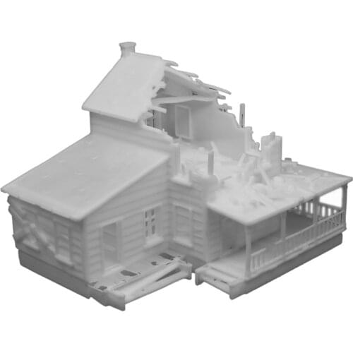 Outland Models Railway Scenery Building Damaged Country House 1:87 HO Scale