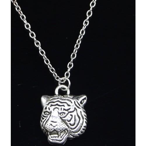 New Fashion Necklace 23x17mm angrily tiger head Pendants Short Long Women Men Colar Gift Jewelry Choker