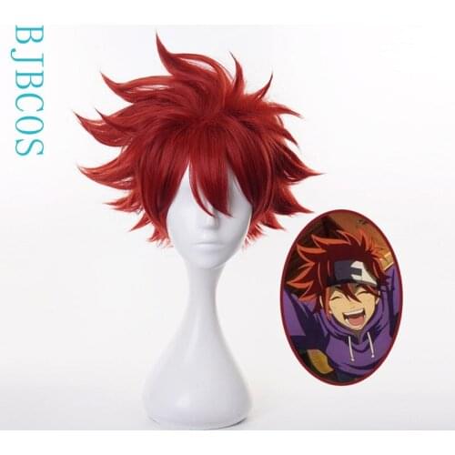 Anime SK∞ Reki Cosplay Wig Red Short Straight Heat Resistant Hair Adult Halloween Role Play SK8 the Infinity