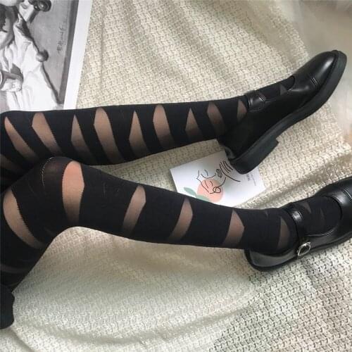 Sexy Women Tights Bandage Tattoo Pantyhose Female Elastic Lace Tights Women Collant Nylon Silk Stockings Dress