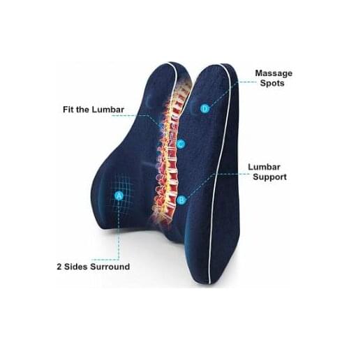 Memory Foam Waist Lumbar Side Support Pillow Spine Coccyx Protect Orthopedic Car Seat Back Cushion Home Office Relieve Pain