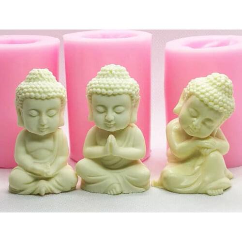Zen Shakyamuni Silicone Mold Devoted Blessing Buddha Plaster Cement Mold Buddha Statue Sculpture Concrete Decoration Mold