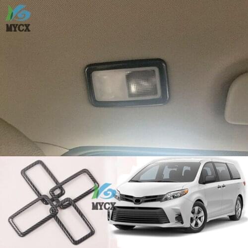 Car Styling Sticker Head Back Rear Reading Light Lamp Trim Moulding Hoods Panel 4pcs For Toyota Sienna 2018 2019 2020