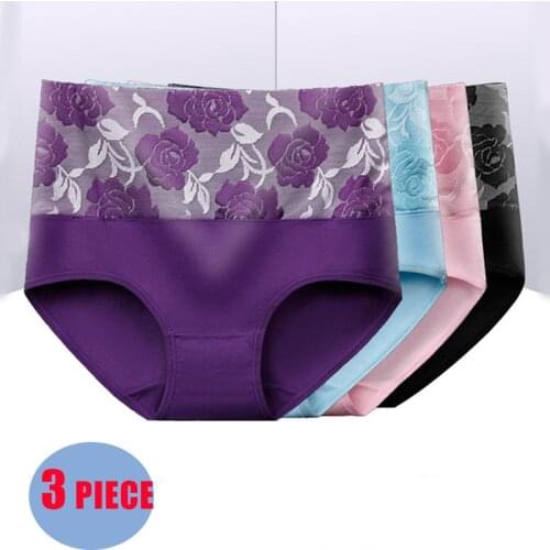 3 Pcs/Lot Cotton Panties Women Underwear High Waist Abdomen slimming Shapewear Female Postpartum recovery Tummy Briefs Plus Size