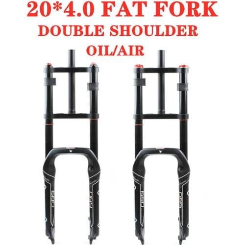 Snow Bike Fork HIMALO Double Shoulder Fat Rebound Adjustment Fat Bicycle 20" 4.0" Air Fork MTB Bike 20inch 105mm Magnesium Alloy