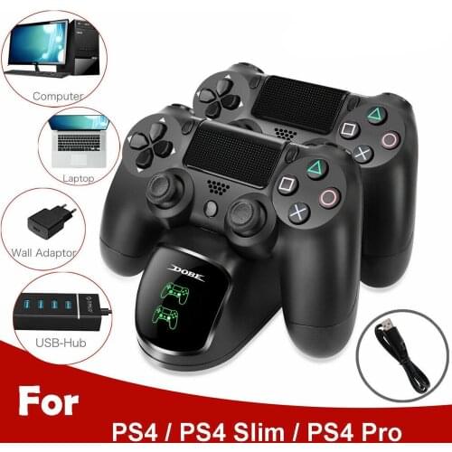 PS4 Controller Charger, Ps4 Controller Charging Docking Station LED Light Indicators Bottom Light PS4/PS4 Slim/PS4 Pro Controll
